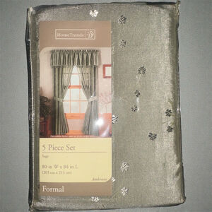 NEW Home Trends 5 pc. Curtain Set color sage